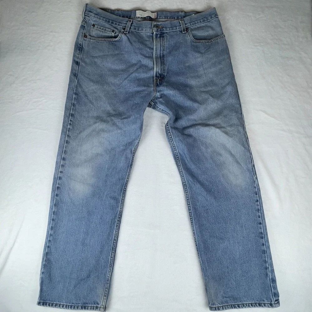 Levi's Jeans Mens 40x30 Blue 505 Denim Red Tab Light Wash Modern Straight Fit
